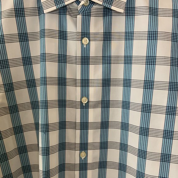 Banana Republic Blue and Gray Plaid Button Down - Picture 4 of 7